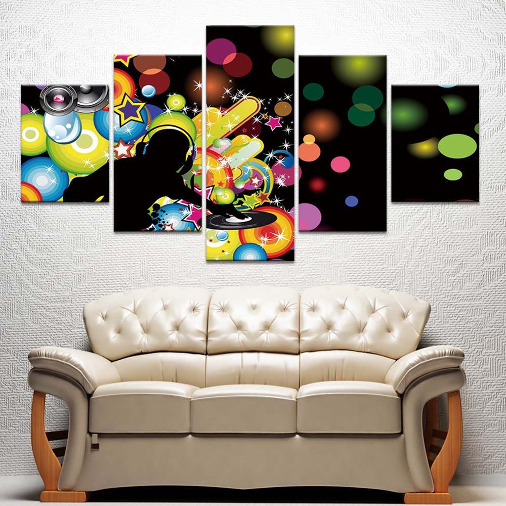

Холст Живопись Музыкальное оборудование 5 шт Картина Настенное искусство Принты Модульный Cuadros Póster Домашний декор