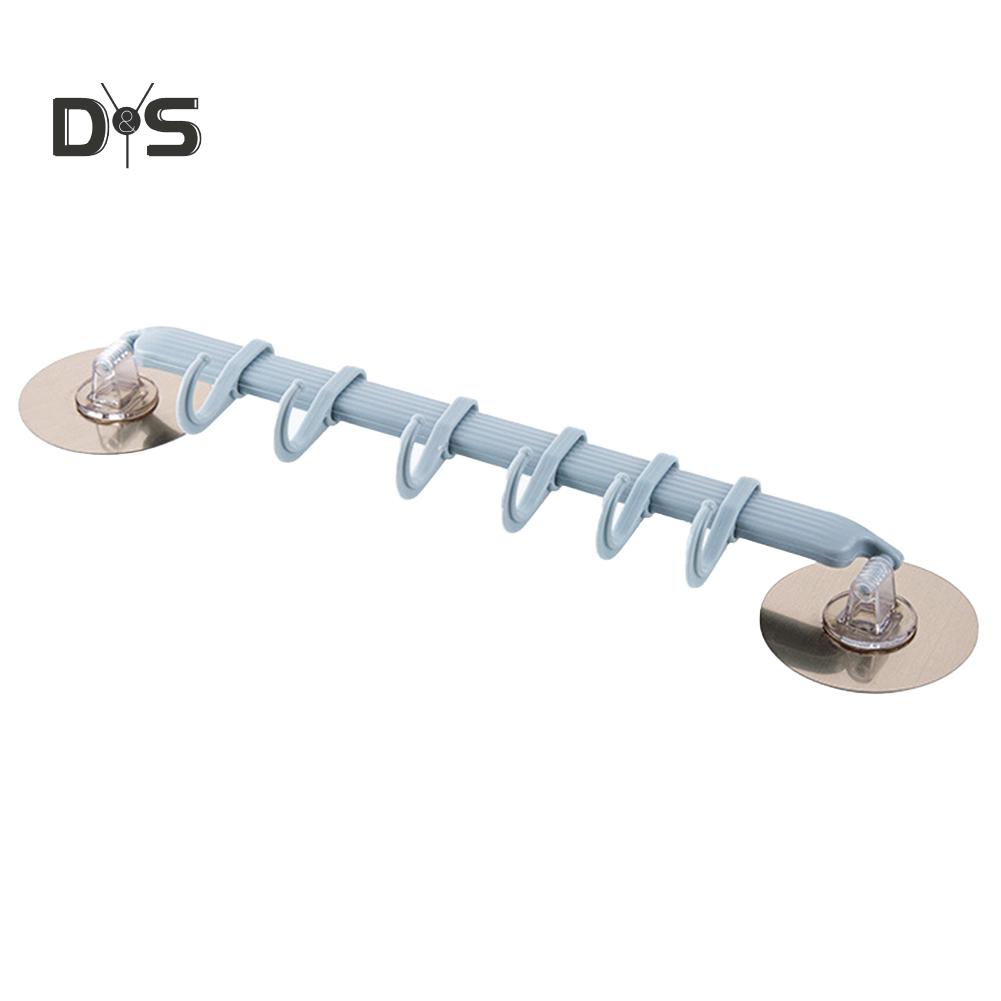 Strong Adhesive Wall Mounted 6-Hook Kitchen Bathroom Hanger Storage Rack Holder