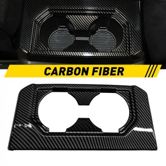 Fit 2015- Ford F150 Rear Water Cup Holder Frame Panel Carbon Fiber Sticker