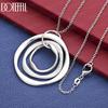 925 Sterling Silver Wedding Jewelry Circle Pendant Necklace