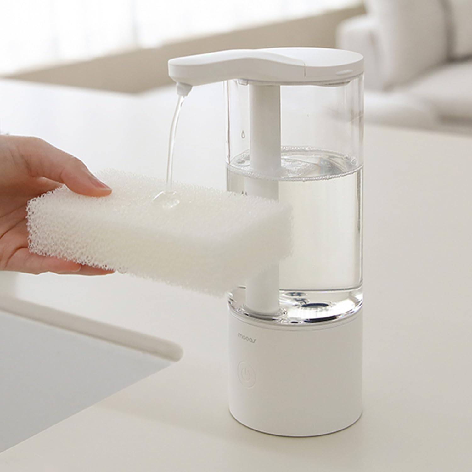mooas Automatic Hand Soap Dispenser, Touchless Dish Soap Dispenser, Two Soap Levels, Waterproof Motion Sensor, Rechargeable Automatic Soap Dispenser,