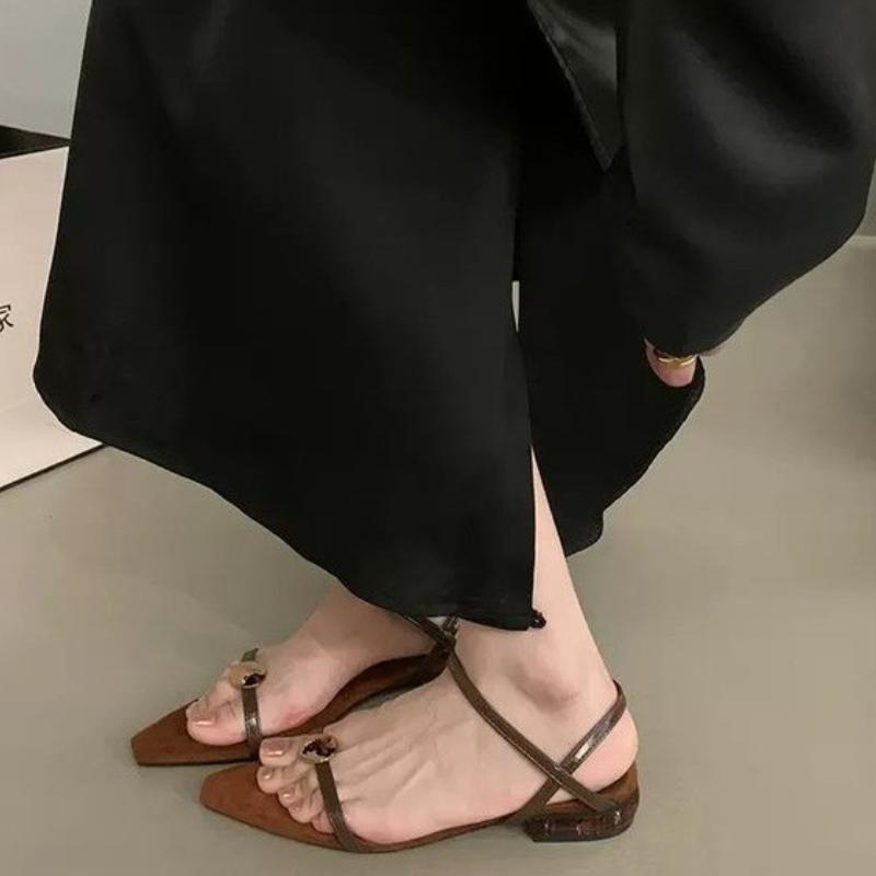 Fashion Designer 2025 Women Heeled Sandals Pointed Toe Sexy New Shoes Summer Slingback Slippers Elegant Dress Party Woman Sandalias
