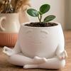 Durable PLA Plant Holder Sit In Meditation Planter, Cute Zen Flower Pot, 3D Printed Small Creative Pot for Windowsill Figure Succulents Cacti,