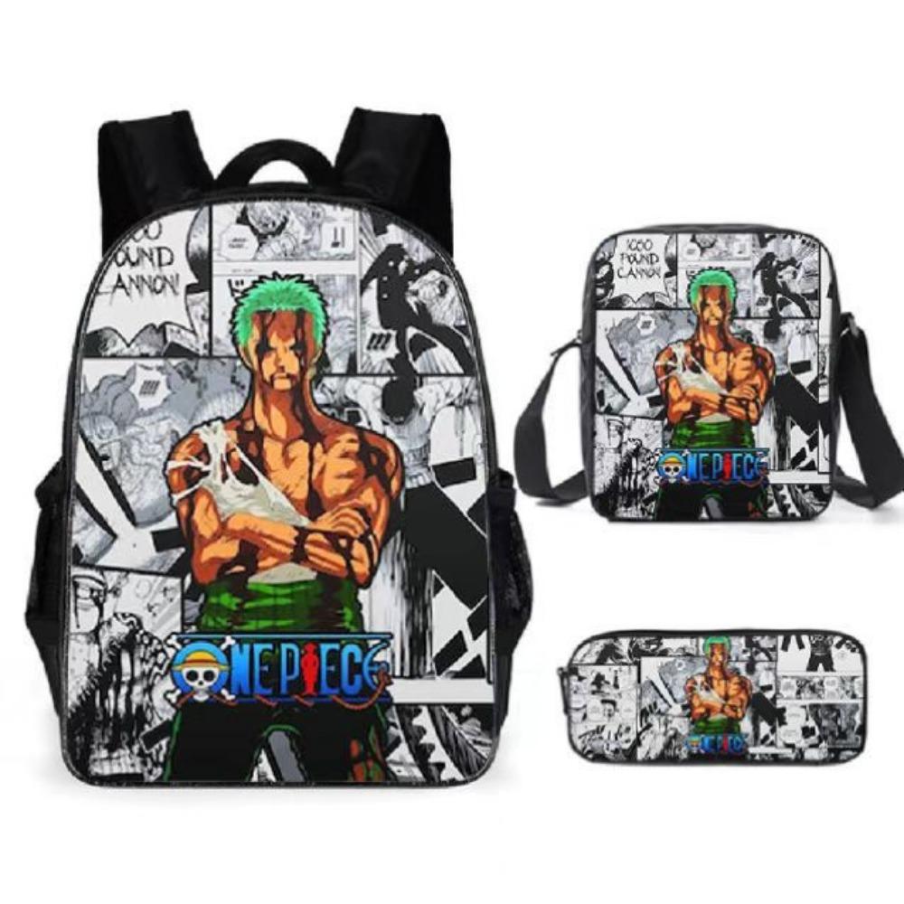 ONE PIECE Cross-border trendy backpack European and American retro schoolbag third grade~ fourth grade bag