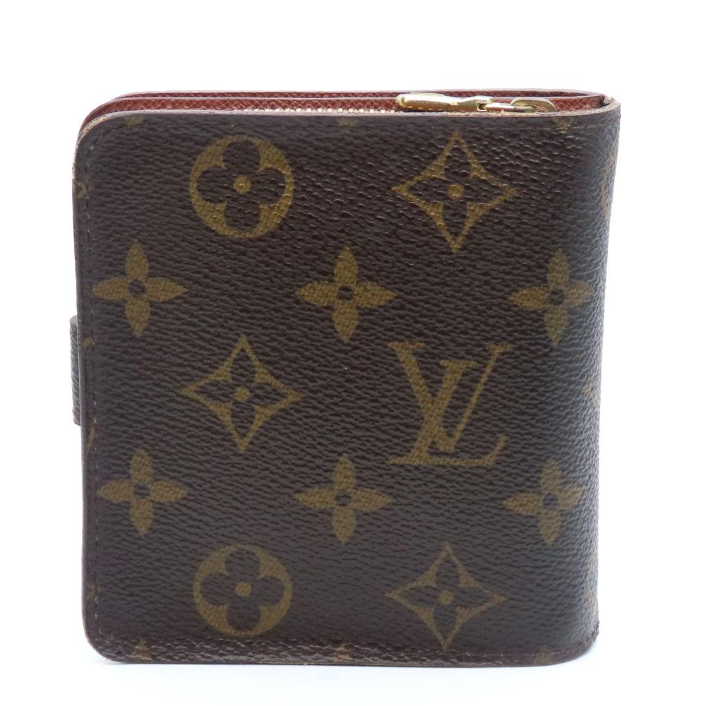 Used LOUIS VUITTON Bifold Wallet Compact zip M61667 Monogram Brown Accessory