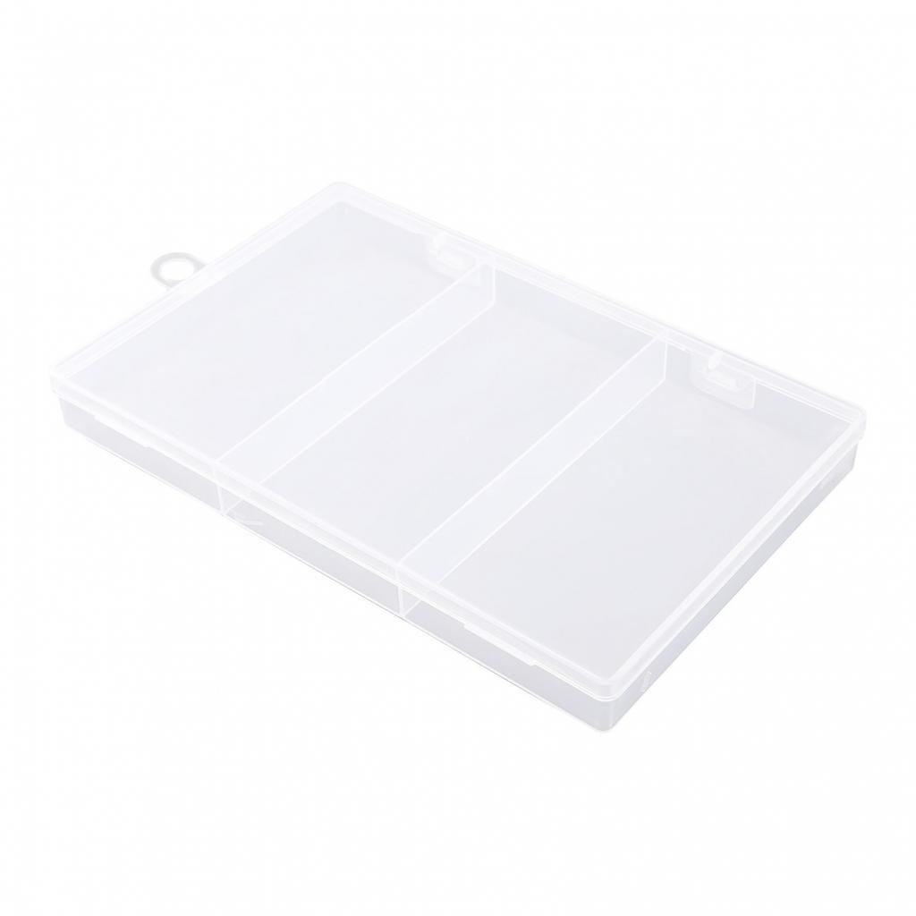 Organizer Storage Box 3 Grids Multifunctional With Cover Space Saving Jewelry