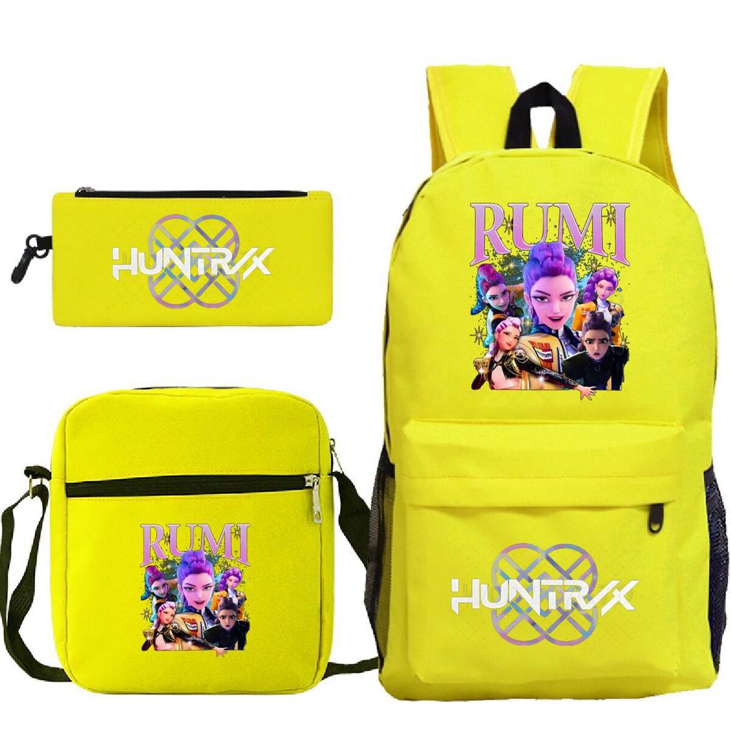 Animation Cartoon Grund- und Sekundarschüler Schultasche Kinderrucksack Freizeit Federmäppchen Umhängetasche Dreiteiliges Set