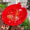 Double Happiness Wedding Candy Dish: Red Round Plate for Ancestor Worship and Celebrations