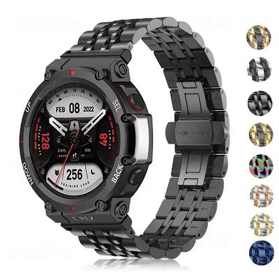 For Amazfit T REX 3 Stainless Steel Watchband For Amazfit T Rex Pro/T-Rex Metal Bracelet Amazfit T-Rex 2 Strap Amazfit Tex Bands