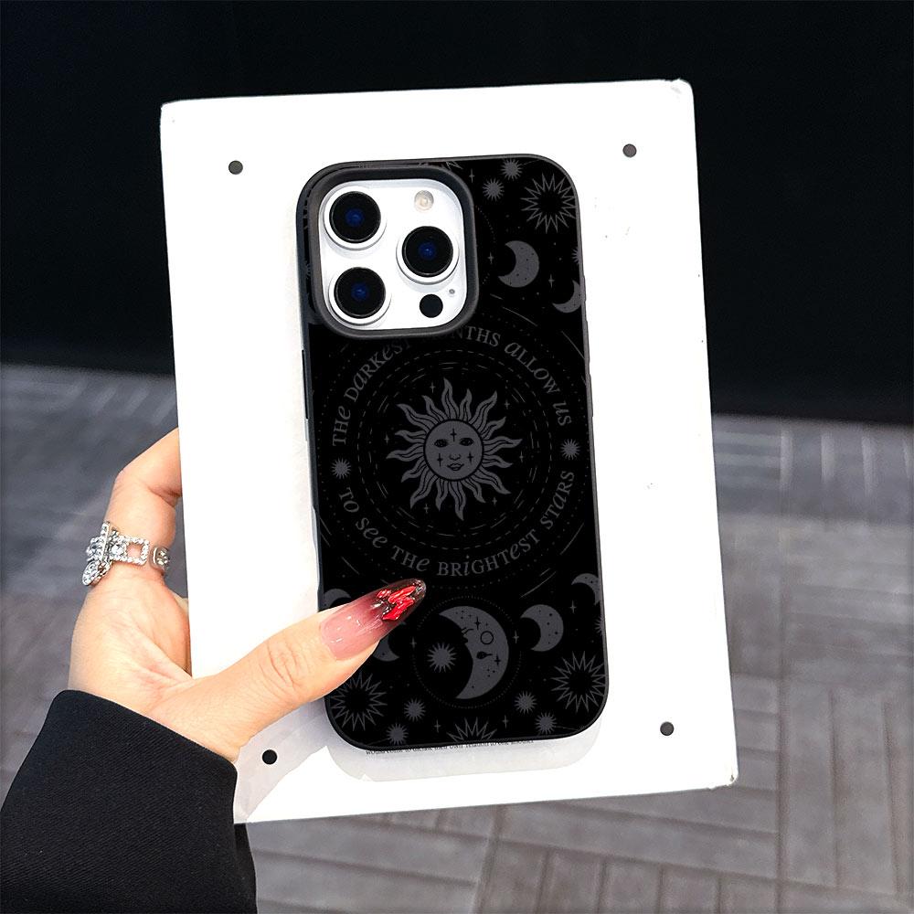 Luxury Retro Moon Sun God Matte Soft Phone Case For iPhone 17 16 15 14 Plus 13 12 11 Mini Air Pro X XS Max SE 7 8 Plus Cover