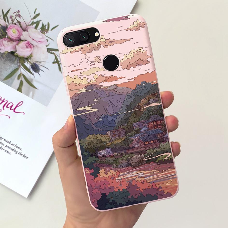 Für Xiaomi Mi 8 Lite Hülle 6,26" Mode Landschaft Mädchen Bumper Weiche Silikon Handyhülle Für Xiomi Mi 8 Lite Funda Mi8Lite Tasche