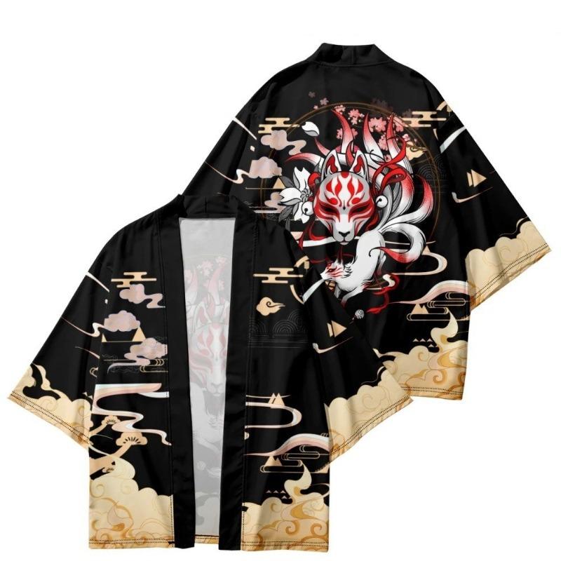 Unisex Kimono 3d Vintage Crane Print Top Fashion Casual Cardigan Yukata Clothing Japanese Streetwear Traditional Clothing