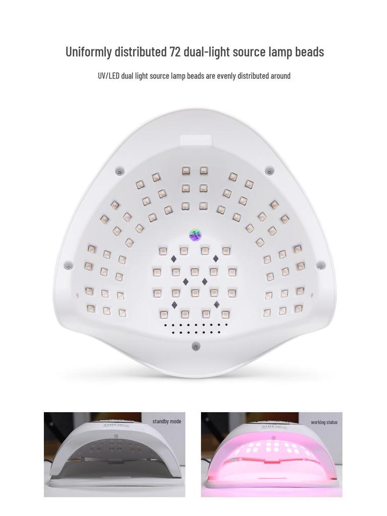 72 LED UV Neglelakk Lampe: Høyeffekts gellakk-tørker og herdelampe for rask tørking