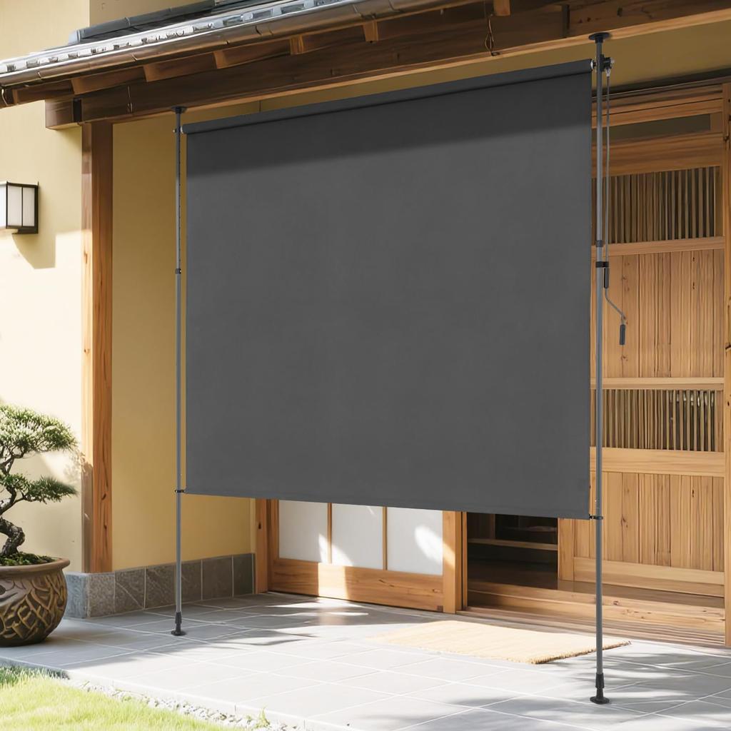KELIXU Tension Vertical Awning Outdoor Sun 200cm Adjustable Light Waterproof Easy No Drilling Balcony Sunshade, Shade, Protection, Wide, Retractable,