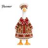 Decorative Patched Goose Clothing Set Christmas Porch Outfit, Festive Poinsettia Costume, Winter Holiday Outfit Clothes with Hat, Seasonal Apparel for