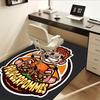 Burger, Pommies, Happy Office Carpet Soft Polyester Entrance Carpet Washable Non slip Machine Washab