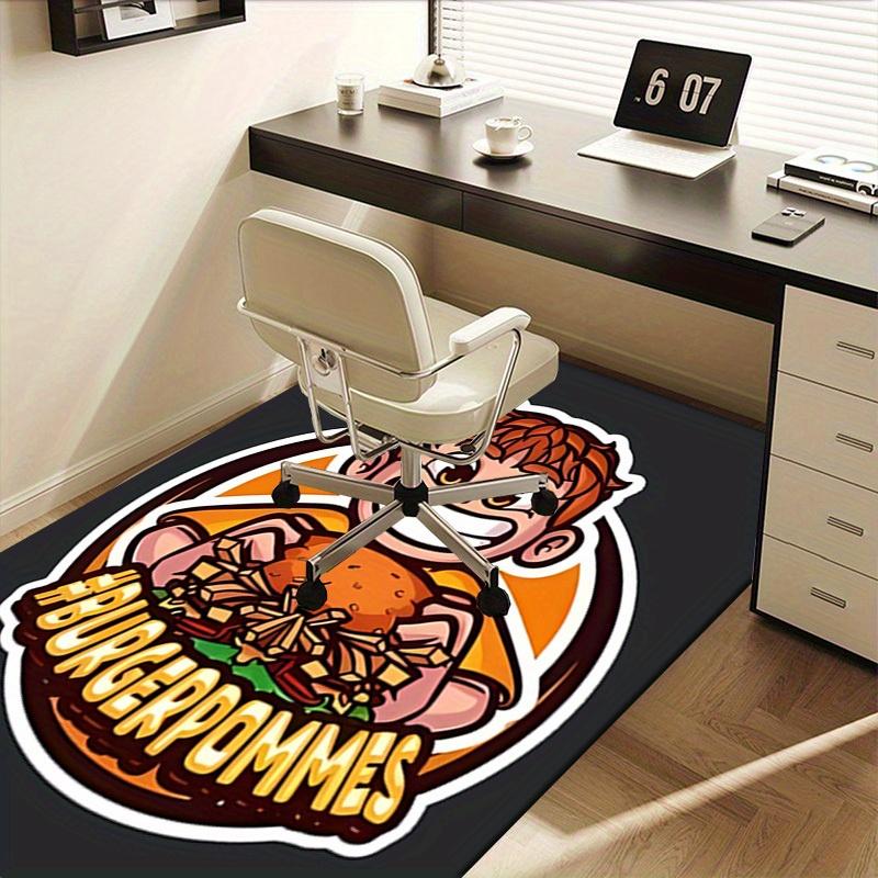Burger, Pommies, Happy Office Carpet Soft Polyester Entrance Carpet Washable Non slip Machine Washab