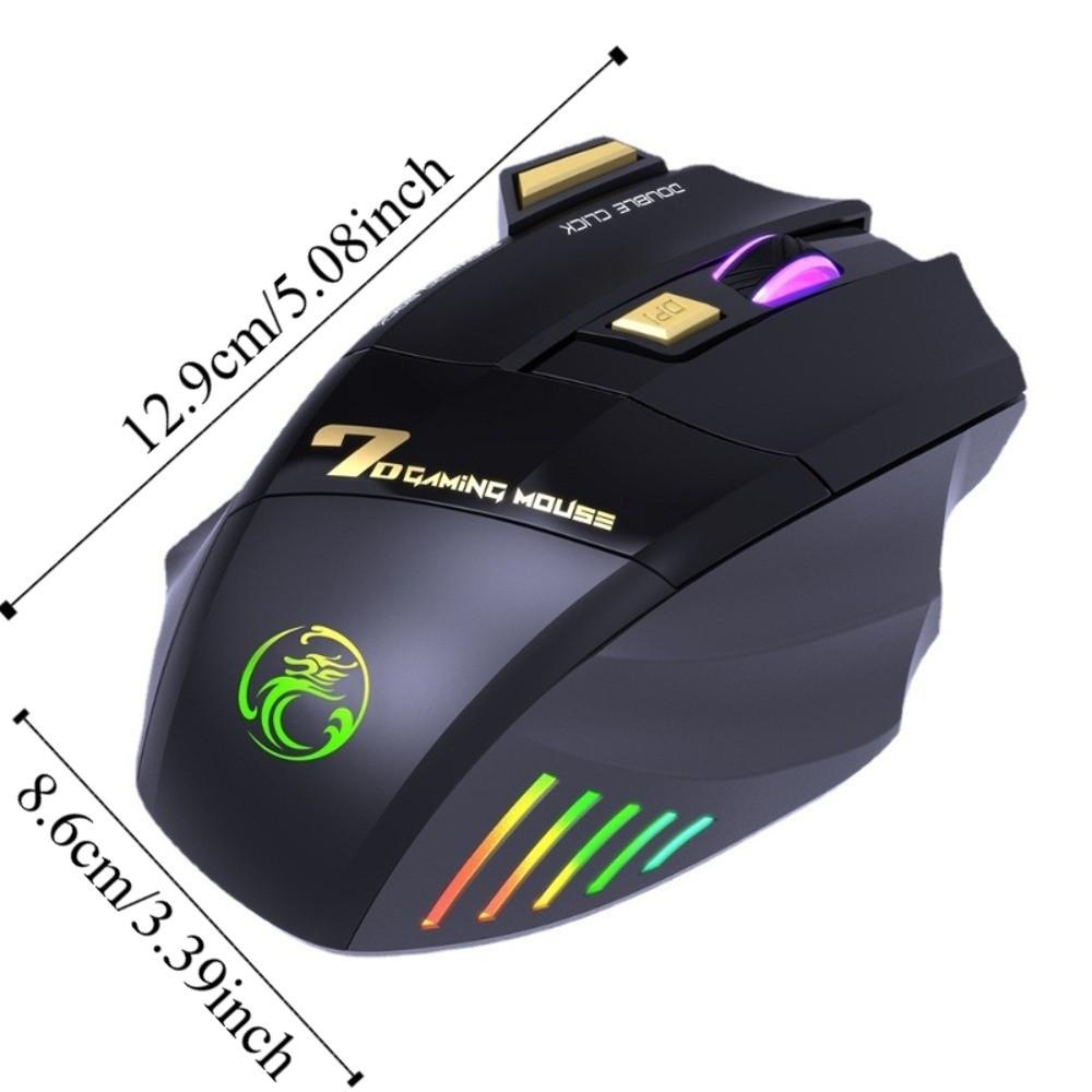 Colorful Lights 2.4G Wireless Mouse RGB Rechargeable Mouse Cool Laptop Wireless Mouse  Office/Home
