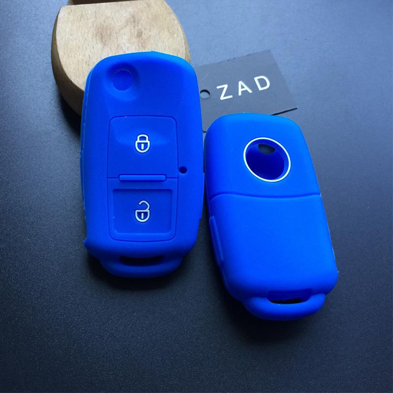 ZAD Silicone Car Key Case Cover Protection for VW Amarok Polo Golf MK4 Bora Jetta Altea for Seat for Skoda Octavia Fabia 2Button