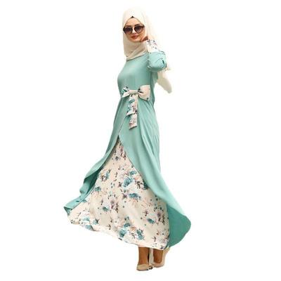 Dubai Chiffon Damen Ethno-Stil Zweiteiliges Muslimisches Kleid
