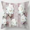 Square Pillow Case, D Printing Flower, Elegant and Fresh, Home Decoration, Living Room Sofa Cushion Cover, Pillow Case