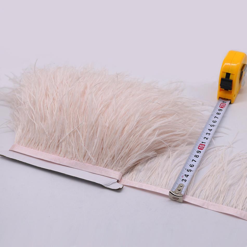 Feder1Meter Bunte Natürliche Straußenfedern Fransenbesatz 8-10CM 10-15CM Band Feder für Haare Kleidung Hochzeitsdekoration Nähbesatz