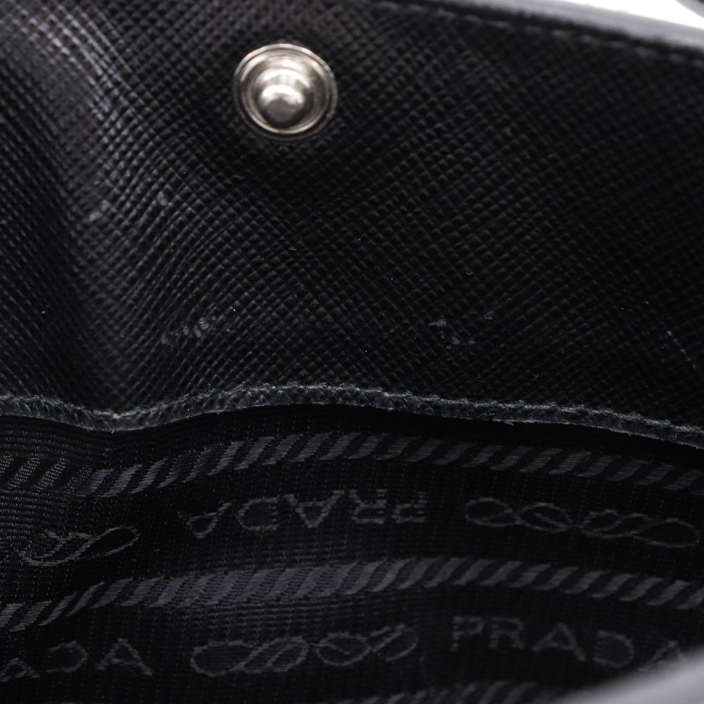 Prada Mini Shoulder Shoulder Bag Black Safiano Unisex Used