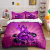 "Music-Themed Purple Design Set" Multiple Sizes Kid's and Adults' Bedroom Exquisite 3PC Bedding Set, Gift