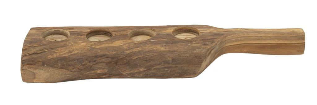 Candle Holder Teak Cm 51X14X6