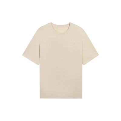 Wade Series Solid Color Loose Casual Short Sleeve T-Shirt Unisex Tops Apricot AHSS427-5