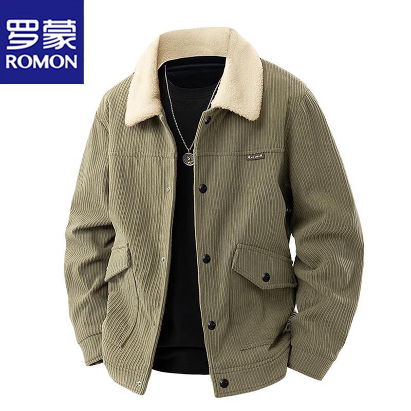 ROMON Men's Casual Lapel Windproof Jacket
