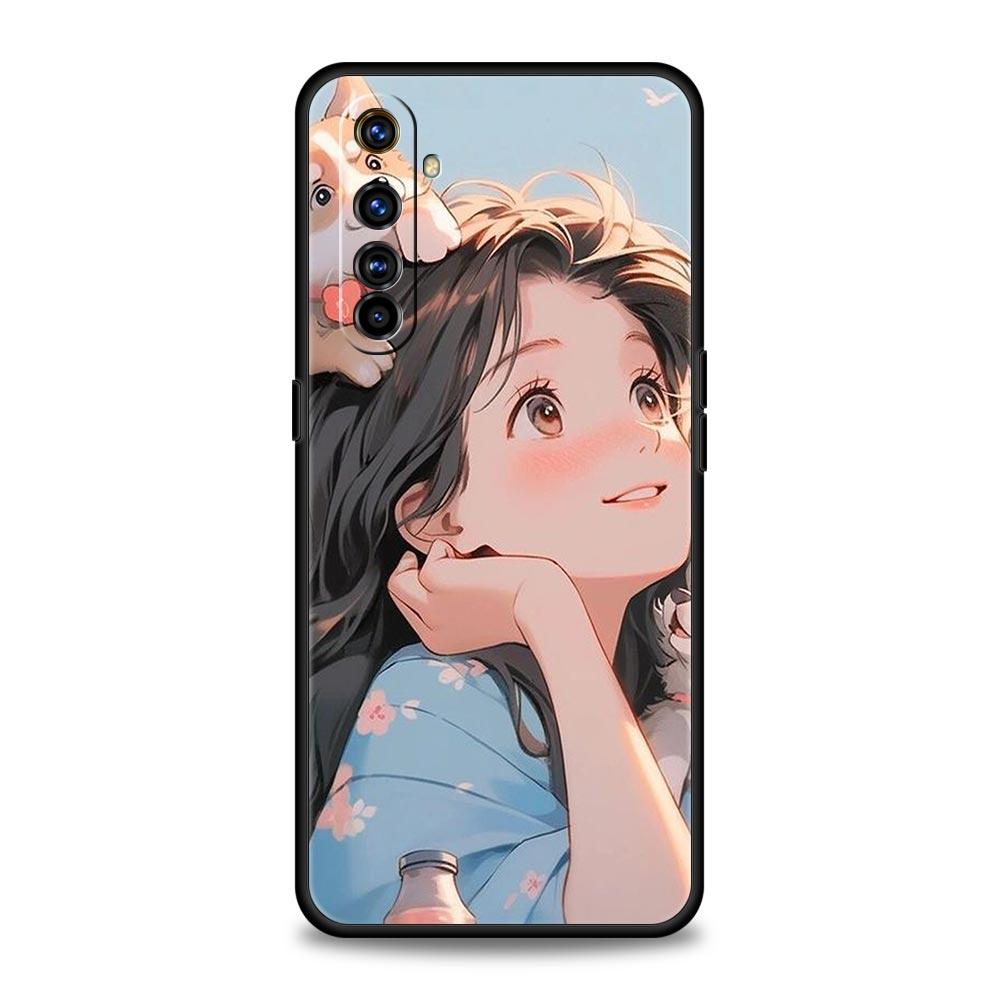 Cute Boy Girl Couple Phone Case For Realme 12 11 10 4G 9 8 5G 7 6 GT5 GT3 GT2 Pro Plus C21 C11 C25 C35 GT Neo 2 3 3T 5 Cover
