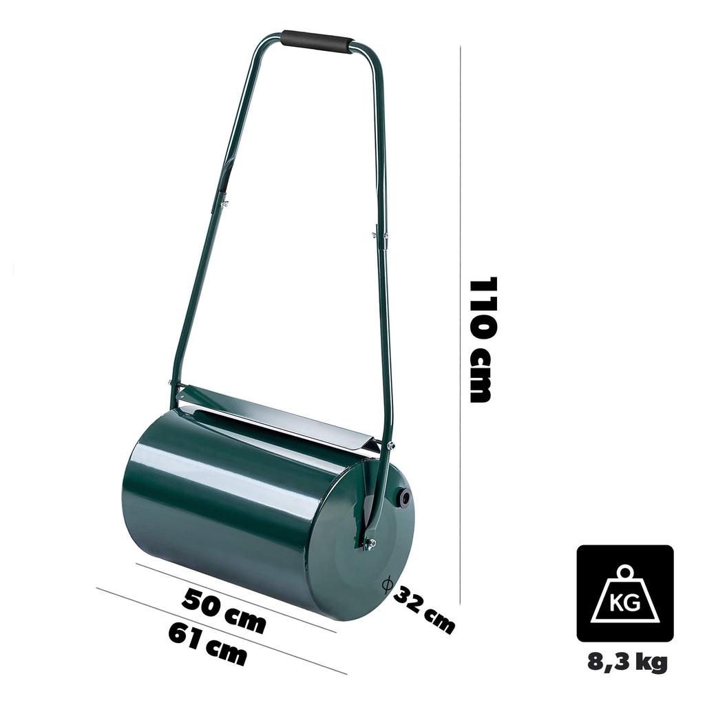 KADAX Lawn Roller Garden Turf 50cm Metal Earth Tamper 40L