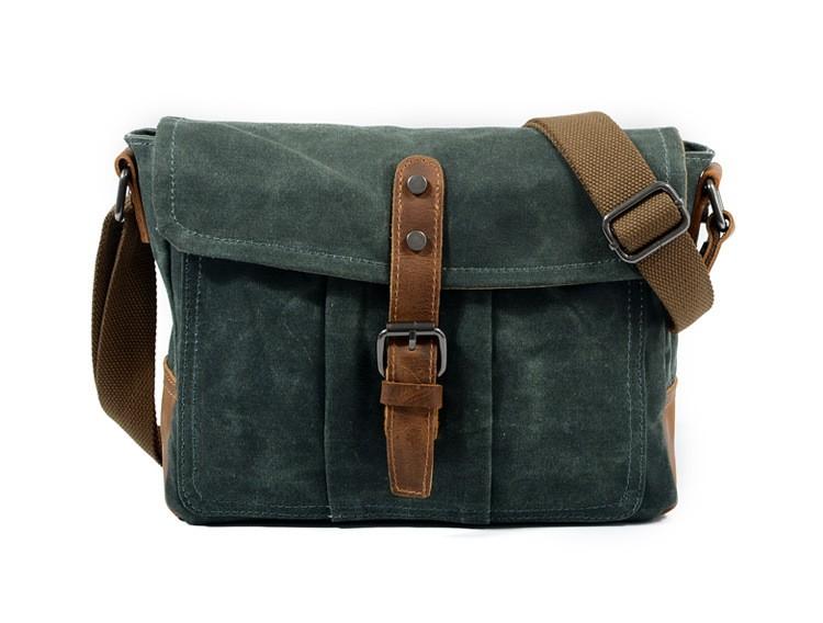 New Retro Crossbody Bag Casual Canvas Men S Bag Shoulder Bag Men Simple Men S Crossbody Bag Waterproof Men S Bag Horizontal зелёный