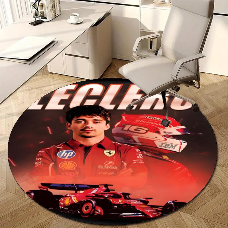 Personalized Charles Leclerc Round Chair Office Rug - Perfect for Mat, Office Chair & More - Ideal Gift for Birthdays and Holidays