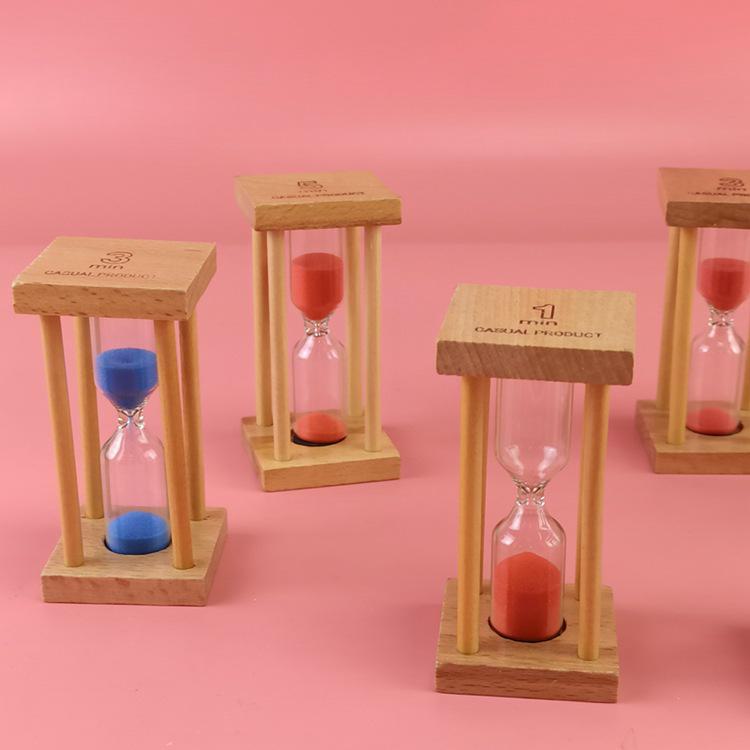 Časovač přesýpacích hodin z bukového dřeva: Kreativní 1/3/5 minutový časovač písku pro děti – ideální pro čištění zubů a praktický dárek