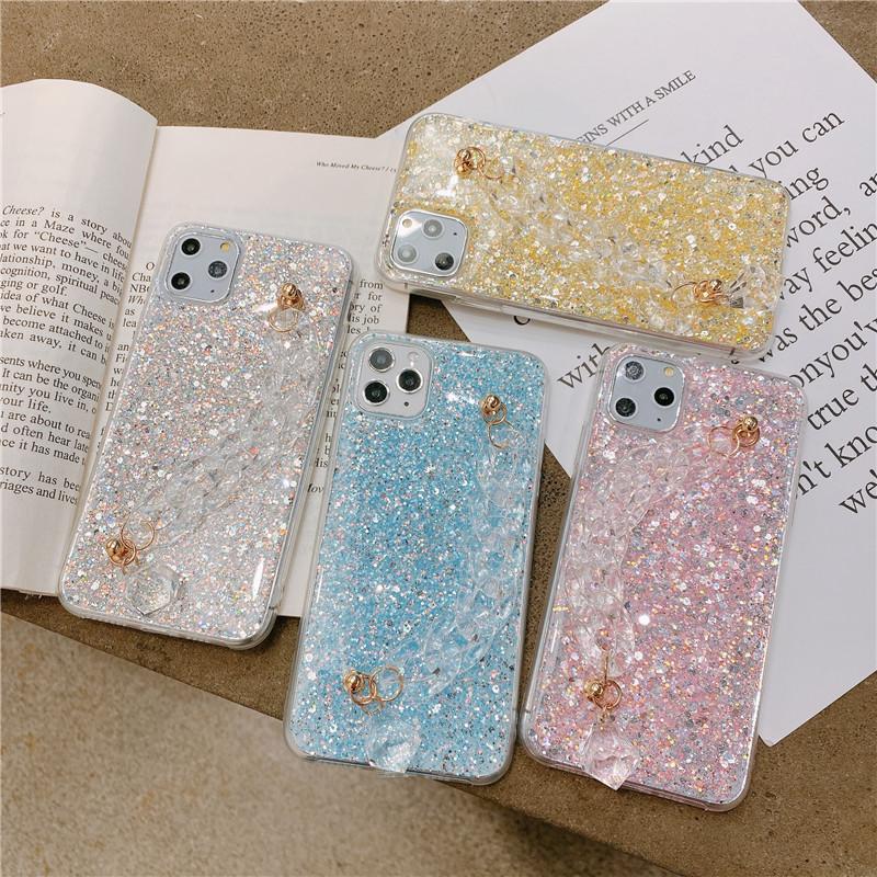 Glitter Epoxy Suitable For Iphone16 Phone Case 17Pro Crystal Bracelet 14/13 Soft Xr Creative Max Tide X