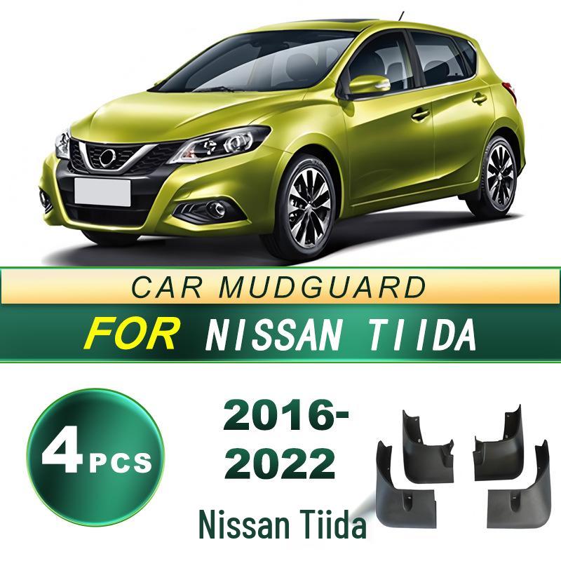 Compatible Tire Mudguard for 16-22 Nissan Tiida - Soft Rubber, No Drilling Required