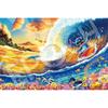 EPOCH Disney Stitch Sunset Surfing 1000-Piece Jigsaw Puzzle 50x75cm with Glue and Spatula