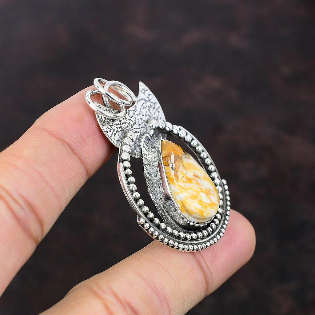 Brecciated Mookaite Pendant Unique Jewelry 925 Sterling Silver Pendant Ethnic Gemstone Jewelry Handmade Pendant Gift For Wife Decent Jewelry