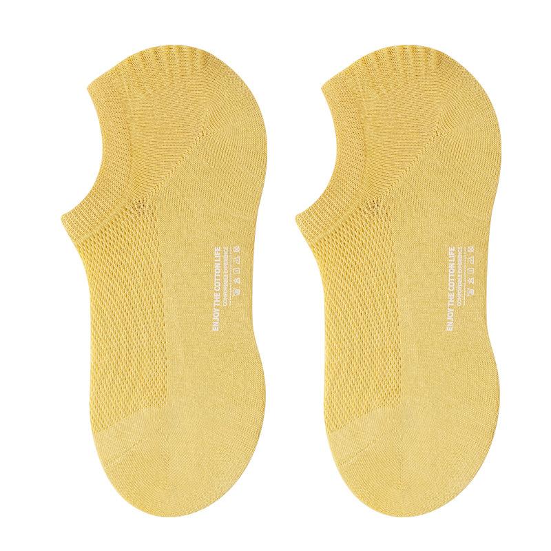 4 Pairs Women's Spring Summer Thin Cotton Socks Breathable Mesh Cotton Ankle Socks Odorless Anti-slip Invisible for Women