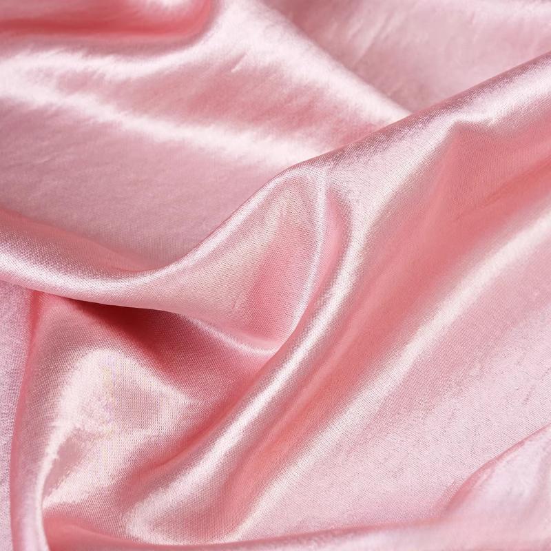 Chinese Style Lustrous Acetic Acid Gold Lustrous Satin Fabric Water Light Satin Natural Pleated Texture Drape Fabric Textile