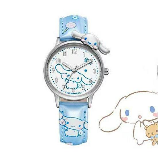 Cinnamoroll & Kuromi Kreative Cartoon Kinder Wasserdichte Quarz-Armbanduhr