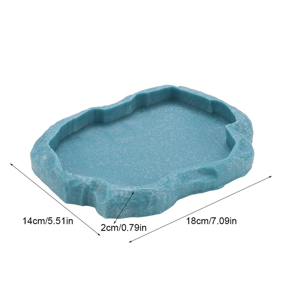 Resina ABS Rampa Pedra para Répteis Comida e Água Tigela Alimentador para Tartaruga Lagarto Lagarto Alimentador Tigela para Répteis Alimentador para Répteis
