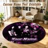 Round Rug Custom NameTokio Hotel Pattern Non Slip Carpet Home Floor Decor
