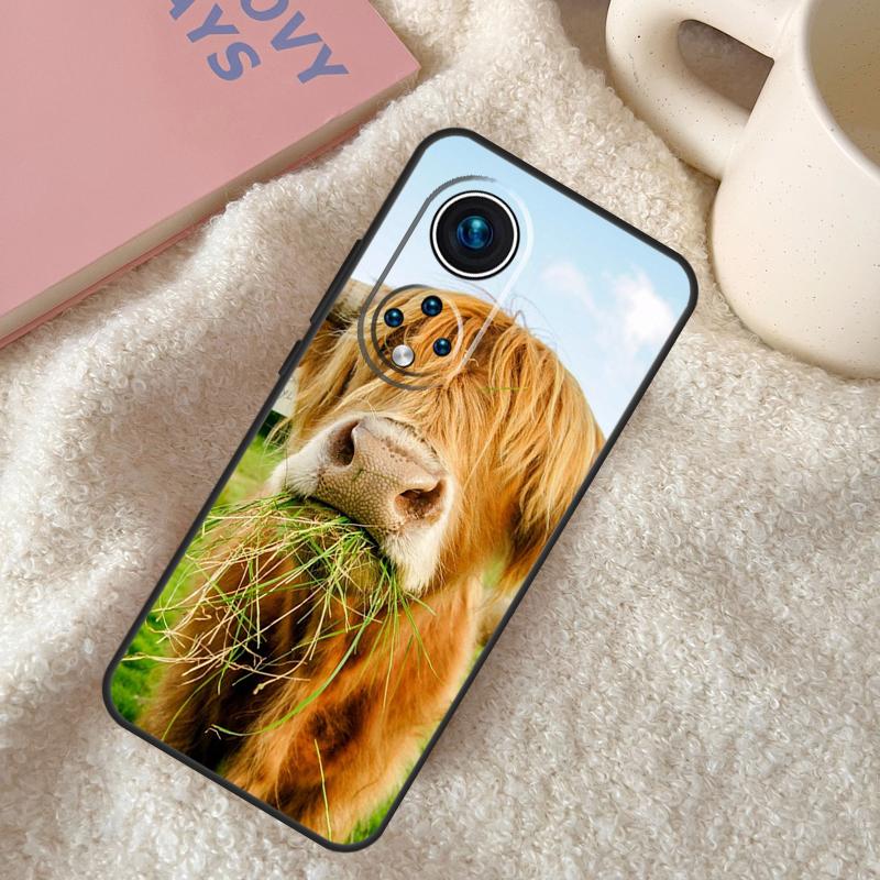 Cute Highland Cow Funda For Huawei P20 P30 P40 P60 Pro P Smart Nova 9 5T Honor Magic5 Lite X8 X9 a 50 70 Case