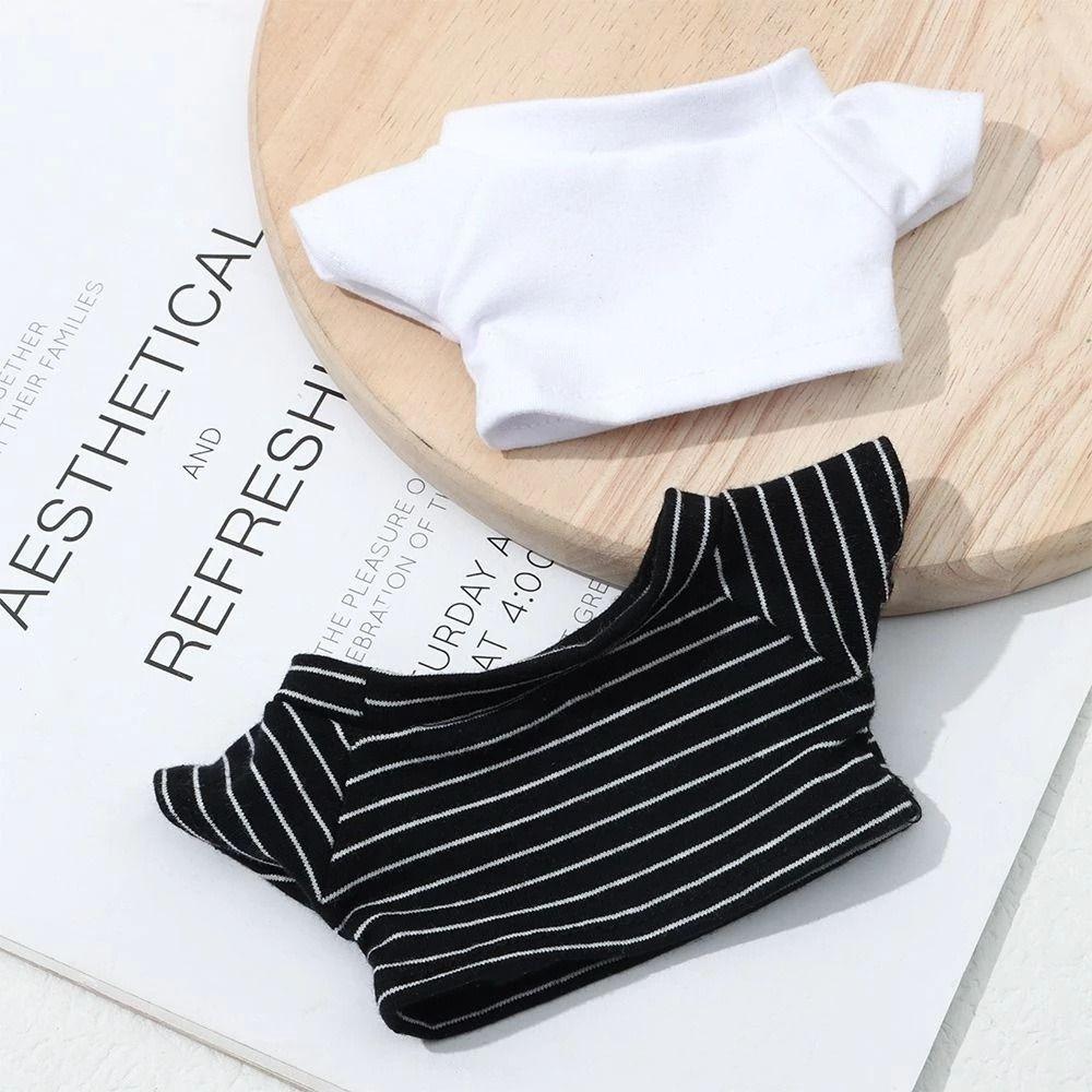 Kids Gift Stripes Short Sleeve T-shirt Doll Plush Clothing Doll Shirt Doll Pants Doll Clothes