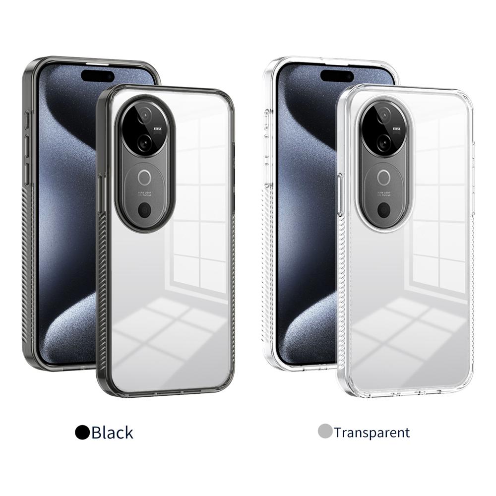 KEYSION Transparent Phone Case for VIVO V40 Pro 5G V40 Soft TPU+PC Anti-slip HD Clear Shockproof Phone Back Cover for VIVO V40 5G