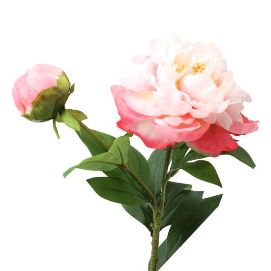 Künstliche Blumen 2-Köpfige Seidenpfingstrosenzweige Verstellbare Plastikstiele Realistische Adern Sanfter Farbverlauf Langlebig Haus Hotel Hochzeitsdekoration