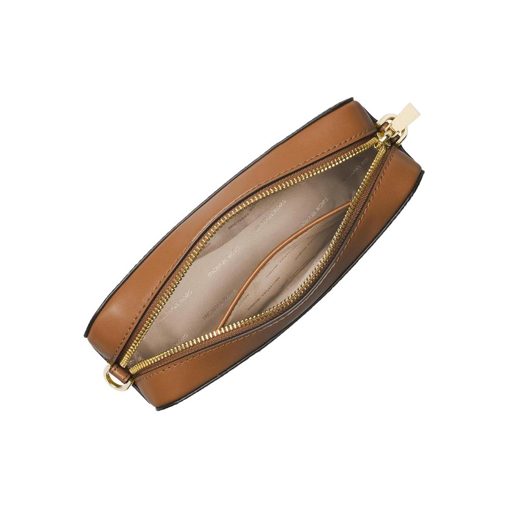 New MICHAEL KORS Jet Set Cow Leather Camera Bags Crossbody Bags Medium Size Women's Dark Brown & Acorn Brown 32F8GF5M2B-BROWN